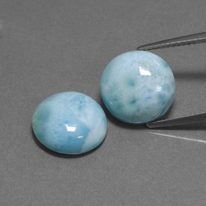 캐럿 천연 그린 블루 라리마 보석, 라운드 컷, 12.01 mm, 불투명체