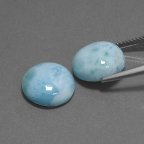 캐럿 천연 그린 블루 라리마 보석, 라운드 컷, 12.01 mm, 불투명체