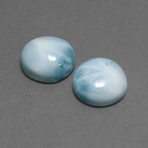 캐럿 천연 블루 그린 라리마 보석, 라운드 컷, 12.10 mm, 불투명체