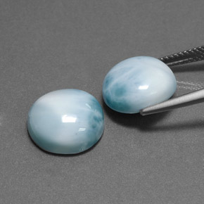캐럿 천연 블루 그린 라리마 보석, 라운드 컷, 12.10 mm, 불투명체
