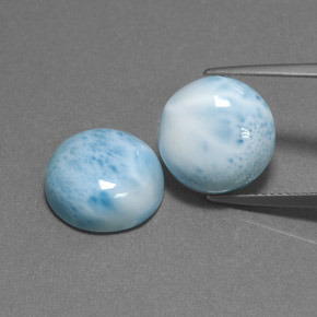 캐럿 천연 그린 블루 라리마 보석, 라운드 컷, 12.14 mm, 불투명체