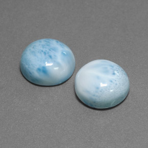 캐럿 천연 그린 블루 라리마 보석, 라운드 컷, 12.14 mm, 불투명체