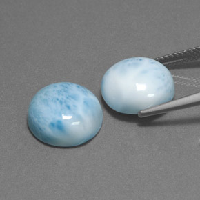 캐럿 천연 그린 블루 라리마 보석, 라운드 컷, 12.14 mm, 불투명체