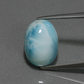 7.36캐럿 천연 블루 라리마, 타원형 컷, 13.9×10 mm, 불투명체