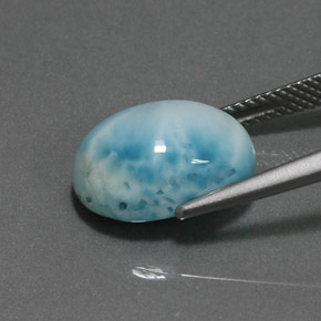 7.36캐럿 천연 블루 라리마, 타원형 컷, 13.9×10 mm, 불투명체