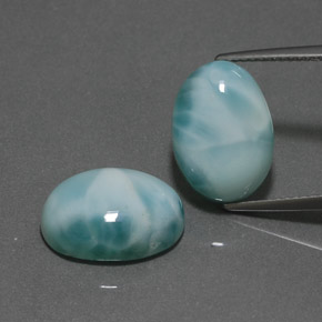 캐럿 천연 블루 그린 라리마 보석, 타원형 컷, 14.2×10.2 mm, 불투명체