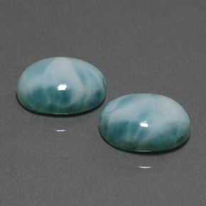 캐럿 천연 블루 그린 라리마 보석, 타원형 컷, 14.2×10.2 mm, 불투명체