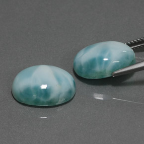 캐럿 천연 블루 그린 라리마 보석, 타원형 컷, 14.2×10.2 mm, 불투명체