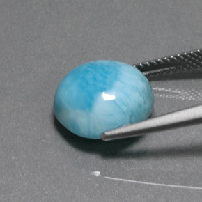 6.90캐럿 천연 파란색 라리마, 라운드 컷, 불투명체