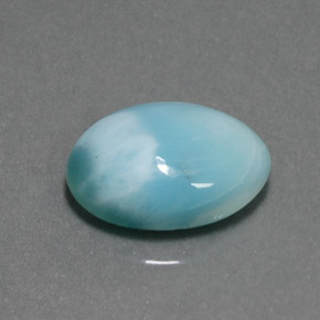 5.41캐럿 천연 블루 라리마, 타원형 컷, 13.9×10.1 mm, 불투명체