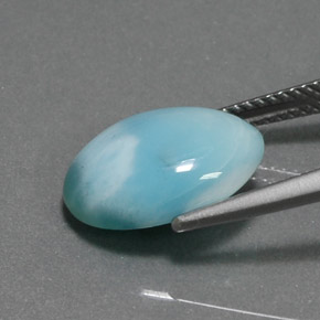 5.41캐럿 천연 블루 라리마, 타원형 컷, 13.9×10.1 mm, 불투명체