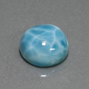 7.40캐럿 천연 블루 라리마, 라운드 컷, 12.08 mm, 불투명체