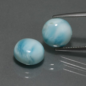 캐럿 천연 블루 라리마 보석, 라운드 컷, 10.07 mm, 불투명체