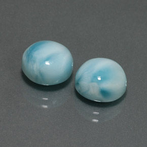 캐럿 천연 블루 라리마 보석, 라운드 컷, 10.07 mm, 불투명체