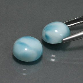 캐럿 천연 블루 라리마 보석, 라운드 컷, 10.07 mm, 불투명체