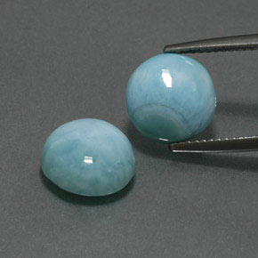 캐럿 천연 블루 라리마 보석, 라운드 컷, 10.25 mm, 불투명체