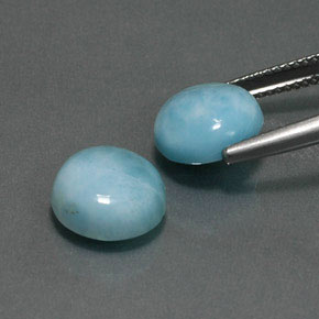 캐럿 천연 블루 라리마 보석, 라운드 컷, 10.25 mm, 불투명체