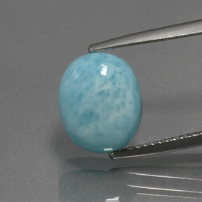 4.73캐럿 천연 블루 라리마, 타원형 컷, 11.1×9.2 mm, 불투명체