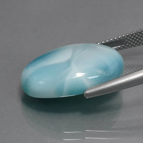 15.28캐럿 천연 파란색 라리마, 타원형, 불투명체
