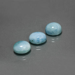 캐럿 천연 블루 라리마 보석, 타원형 컷, 9.5×7.4 mm, 불투명체