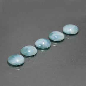 캐럿 천연 블루 라리마 보석, 타원형 컷, 9.1×7 mm, 불투명체