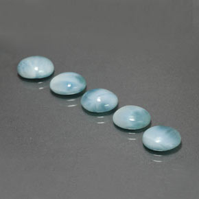 캐럿 천연 블루 라리마 보석, 타원형 컷, 9.1×7 mm, 불투명체
