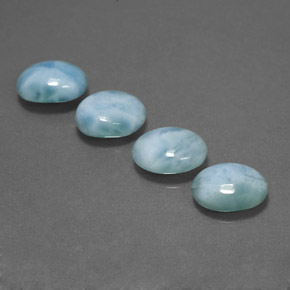 캐럿 천연 그린 블루 라리마 보석, 타원형 컷, 9.1×7 mm, 불투명체