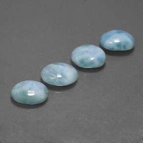 캐럿 천연 그린 블루 라리마 보석, 타원형 컷, 9.1×7 mm, 불투명체
