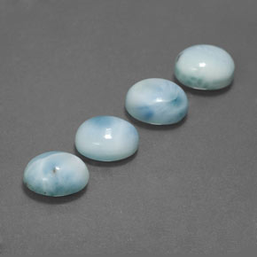 캐럿 천연 블루 라리마 보석, 타원형 컷, 9.1×7.1 mm, 불투명체