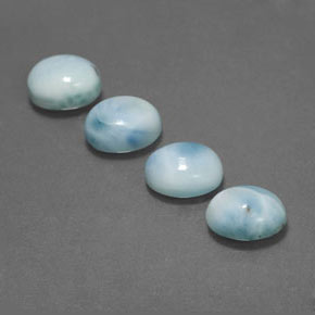 캐럿 천연 블루 라리마 보석, 타원형 컷, 9.1×7.1 mm, 불투명체