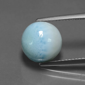 5.36캐럿 천연 블루 라리마, 라운드 컷, 10.38 mm, 불투명체