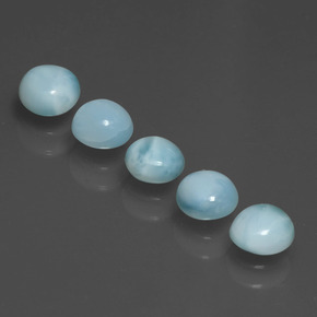 캐럿 천연 블루 라리마 보석, 라운드 컷, 4.71 mm, 불투명체