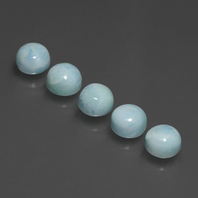 캐럿 천연 블루 라리마 보석, 라운드 컷, 5.18 mm, 불투명체
