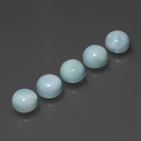 캐럿 천연 블루 라리마 보석, 라운드 컷, 5.18 mm, 불투명체