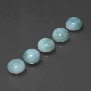 캐럿 천연 블루 라리마 보석, 라운드 컷, 5.16 mm, 불투명체