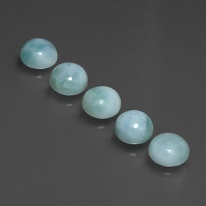 캐럿 천연 블루 라리마 보석, 라운드 컷, 5.16 mm, 불투명체