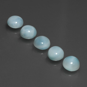 캐럿 천연 블루 라리마 보석, 라운드 컷, 5.11 mm, 불투명체