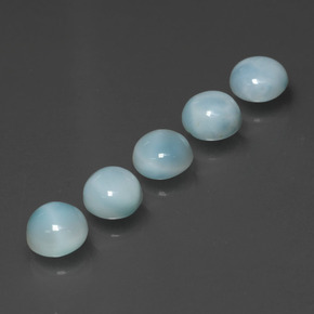 캐럿 천연 블루 라리마 보석, 라운드 컷, 5.11 mm, 불투명체