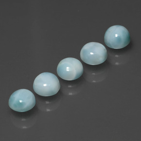 캐럿 천연 블루 라리마 보석, 라운드 컷, 5.11 mm, 불투명체