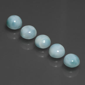 캐럿 천연 블루 라리마 보석, 라운드 컷, 5.11 mm, 불투명체