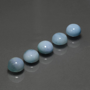 캐럿 천연 블루 라리마 보석, 라운드 컷, 5.05 mm, 불투명체