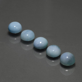 캐럿 천연 블루 라리마 보석, 라운드 컷, 5.05 mm, 불투명체