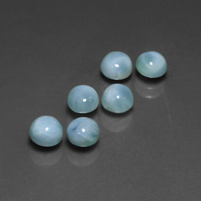캐럿 천연 블루 라리마 보석, 라운드 컷, 5.13 mm, 불투명체