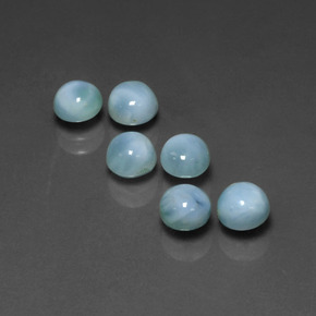 캐럿 천연 블루 라리마 보석, 라운드 컷, 5.13 mm, 불투명체