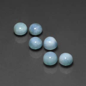 캐럿 천연 블루 라리마 보석, 라운드 컷, 5.14 mm, 불투명체