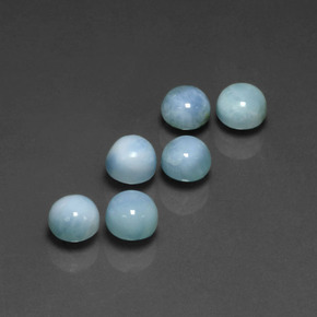 캐럿 천연 블루 라리마 보석, 라운드 컷, 5.14 mm, 불투명체