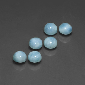 캐럿 천연 블루 라리마 보석, 라운드 컷, 5.11 mm, 불투명체
