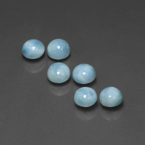 캐럿 천연 블루 라리마 보석, 라운드 컷, 5.11 mm, 불투명체