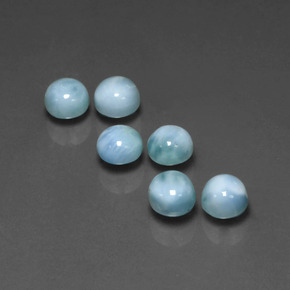캐럿 천연 블루 라리마 보석, 라운드 컷, 5.14 mm, 불투명체