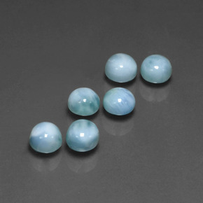 캐럿 천연 블루 라리마 보석, 라운드 컷, 5.14 mm, 불투명체